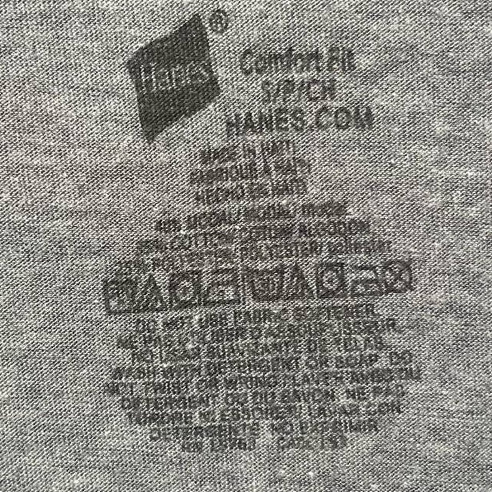 plain blank grey Hanes comfort fit short sleeve crewneck casual work T-shirt tee - Picture 3 of 4